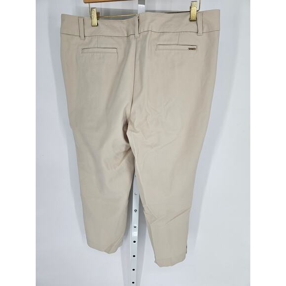 Anne Klein Women's Tan Mid Rise Button Closer Slim Leg pockets Pants Size 16 - Picture 5 of 5